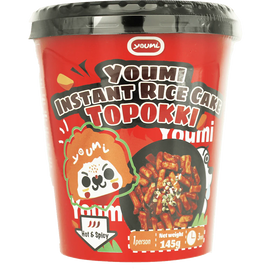 Youmi Instant Rice Cake Topokki Hot Fl CUP 145 GR