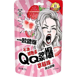 QQ Gummy Center-Filled Strawberry 72 G WANT WANT