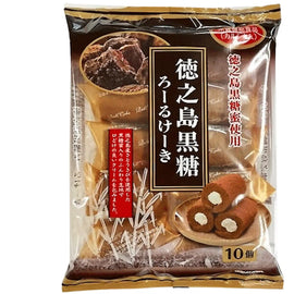 YAMAUCHI CONFECTIONERY Black Sugar Sponge Roll 140g JP