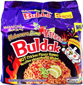 Samyang Hot Chicken Ramen Habanero Lime 140 G (5 gab. iepakojumā)