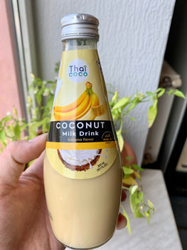 Tailandietiškas COCO KOKOSŲ PIENO GĖRIMAS NATA DE COCO- BANANA 300 ml