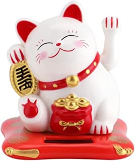 SOLAR Lucky Cat White 6,5x7x7,5cm 1 vnt